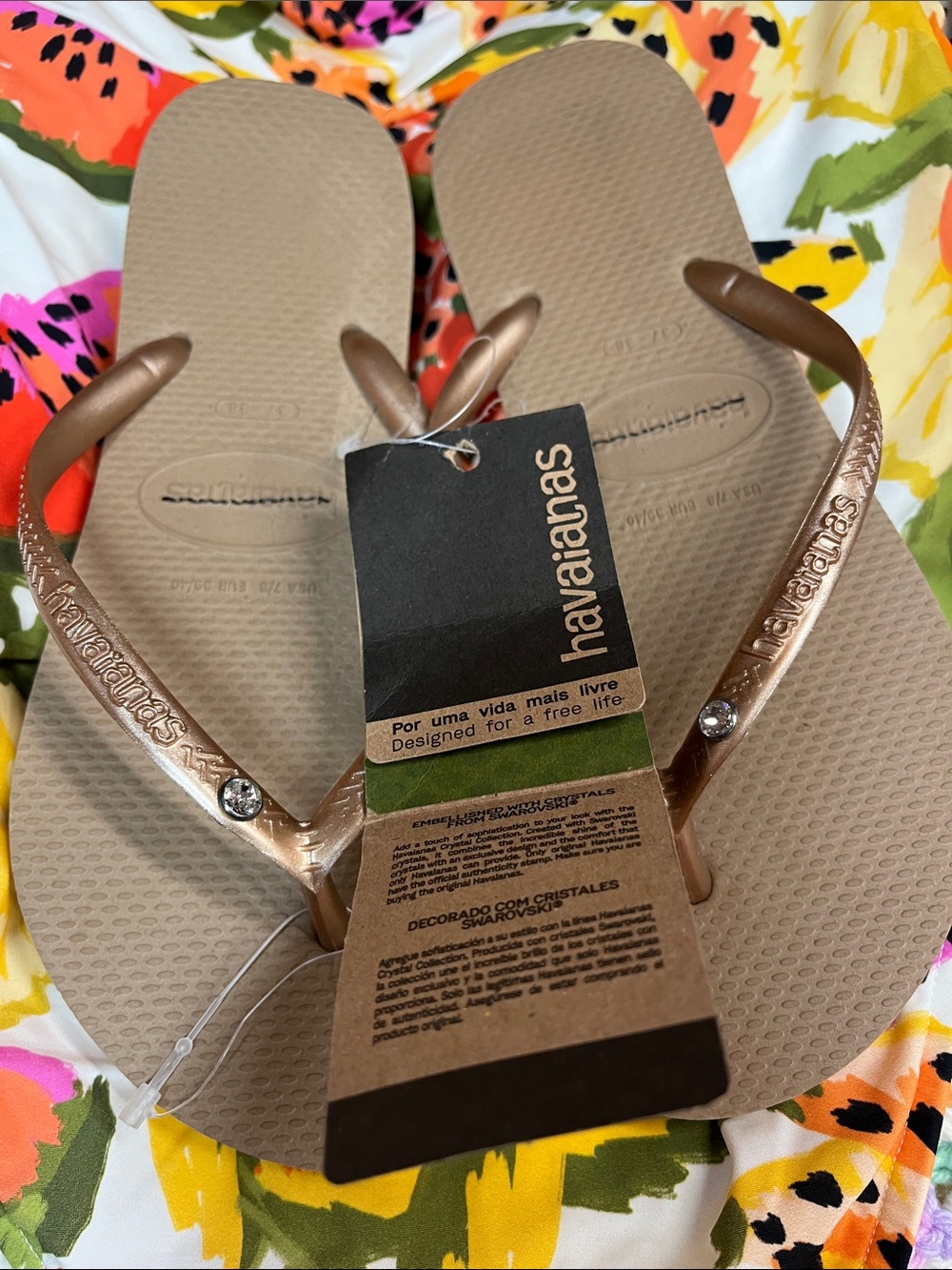 Havaianas Crystal Flip Flops 7/8 New wtags - Picture 4 of 7